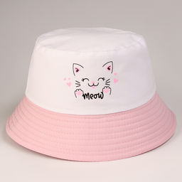 Панама детская «Мяу», белая, р-р 48-50