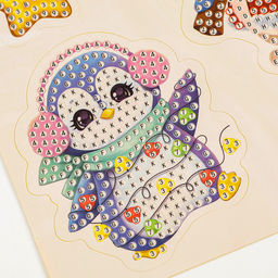 Алмазная мозаика - стикер на новый год для детей с частичным заполнением Волшебные зверята!, набор для творчества