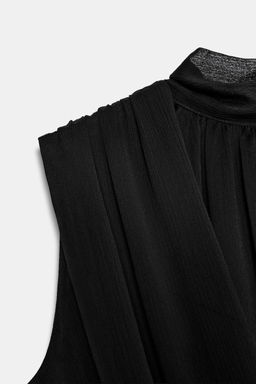 TOP GLOBO DRAPEADO / Negro - Zara фото 3