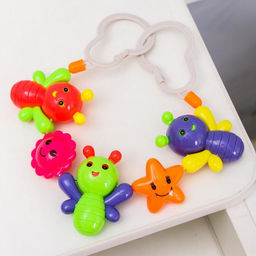 Растяжка на коляску/кроватку Бабочки, 3 игрушки, Крошка Я  фото 3