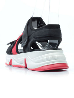 08-PED76-2 BLACK Босоножки (текстиль, стелька натуральная кожа)