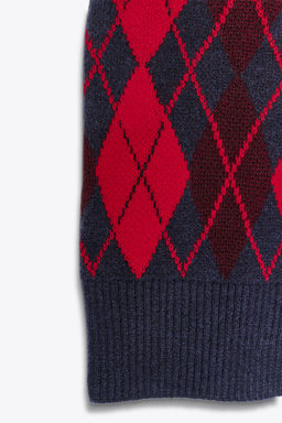 ARGYLE KNIT OVERSIZE WAISTCOAT - Zara фото 8