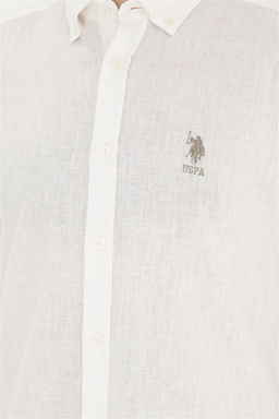 Мужская рубашка цвета хаки с длинным рукавом - U.s. polo assn фото 7