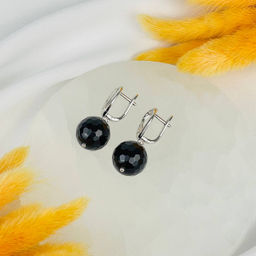 Серьги из черного Агата