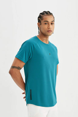 DeFactoFit Облегающая футболка с круглым вырезом для спортсменов из плотной ткани с короткими рукавами  фото 4