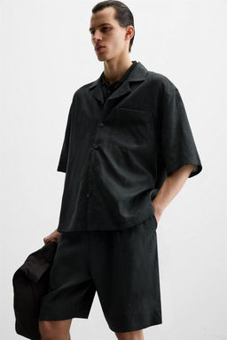 LINEN/VISCOSE OVERSIZE BERMUDA SHORTS - Zara фото 14