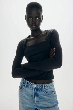 Top de manga larga en microfibra - H&m фото 5