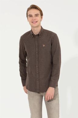U. S. Polo Assn / Мужская рубашка кокосового цвета Uzunkol Basic - U.s. polo assn фото 3