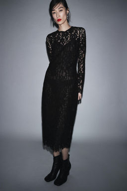 ZW COLLECTION LIMITED EDITION LACE MIDI DRESS - Zara фото 7