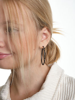 Серьги-кольца PS0626 черный - Mini maxi фото 3