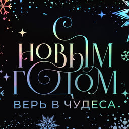 Пакет новогодний подарочный голографический «Танец снежинок», 18 х 23 х 10 см