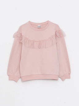 Bisiklet Yaka Basic Uzun Kollu K?z ?ocuk Sweatshirt