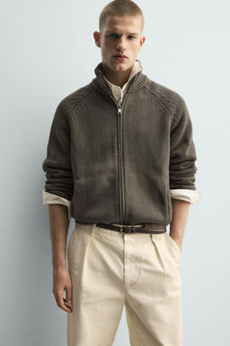 CHAQUETA PUNTO ESTRUCTURA LAVADA / Gris - Zara фото 5