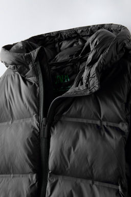 WATER-REPELLENT HOODED PUFFER JACKET - Zara фото 8