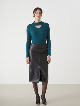 Dik Yaka Kad?n Triko Kazak