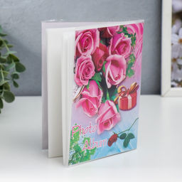 Цена за 12 шт. Фотоальбом на 36 фото 10×15 см «Букет цветов», 16×12 см, МИКС