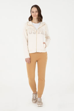 Женский кремовый базовый свитшот Неожиданная скидка в корзине - U.s. polo assn фото 4