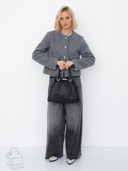 Сумка женская кожаная 9687Y black Polina&Eiterou