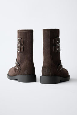 LEATHER BUCKLE BOOTS - Zara фото 16