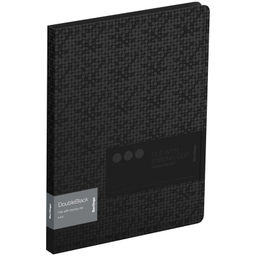 Папка с мет. зажимом в середине BERLINGO "DoubleBlack" черная (FSc_A4701) 17мм, 600мкм