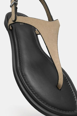 LEATHER BUCKLE-STRAP SANDALS - Zara фото 6