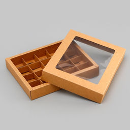 Коробка для 20 конфет, крафт, 17.7×22×3.5 см