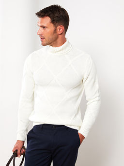 Bal?k?? Yaka Uzun Kollu Erkek Triko Kazak