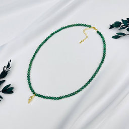 Колье из зеленого кварца и Жемчуга 38 см +