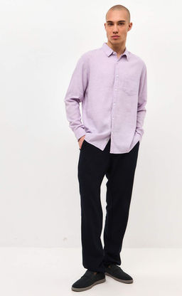 Рубашка д/р лен F111-0450-1 beige