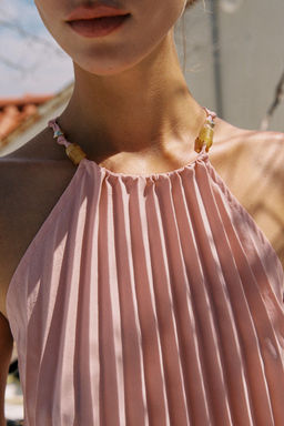 TOP HALTER PLISADO ABALORIOS / Rosa palo - Zara фото 5