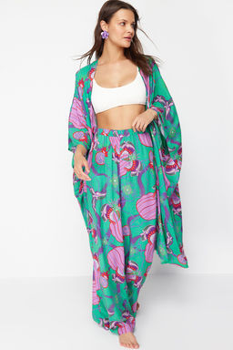 TRENDYOLMILLA Etnik Desenli Dokuma Plaj Pantolon TBESS24PL00018  фото 2