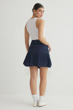 TRENDYOLMILLA Mavi Normal Bel Mini Denim Balon Etek TWOSS25ET00023 фото 5