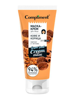 "Compliment" Маска-крем д/лица Кофе и Корица лифтинг и питание (130мл).14 /910415/