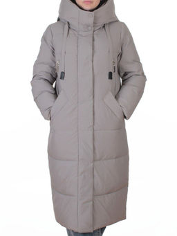 A8356 GRAY/BEIGE Пальто зимнее женское (200 гр. холлофайбер)
