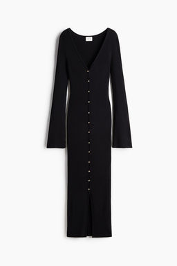 Rib-knit button-front dress - H&m фото 5
