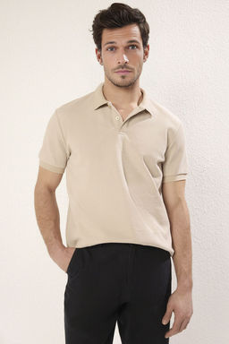 Siyah Regular/Normal Kesim Kal?n Dokulu Etiket Detayl? TMNSS25PO00002