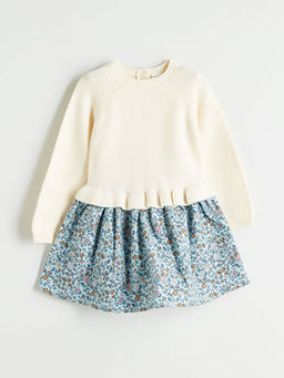 Bisiklet Yaka K?z ?ocuk Triko Elbise