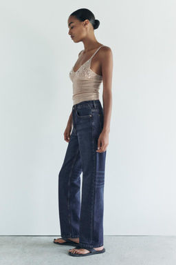 ZW COLLECTION STRAIGHT-LEG MID-RISE JEANS - Zara фото 5