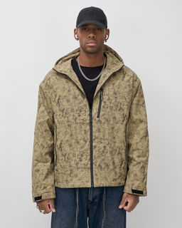 Куртка спортивная мужская весна осень бежевого цвета 25470B