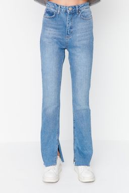 TRENDYOLMILLA Siyah Y?rtmacl? Yuksek Bel Flare Jeans TWOAW22JE0382  фото 11