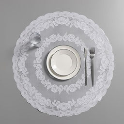 Цена за 12 шт. Салфетка ажурная Цветущая, 6060 см, ПВХ, цвет белый