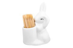 Вазочка п/зубочистки 6,5*4,5*10 см "Кролик-Зайка" + зубочистки