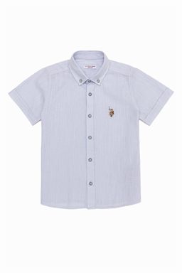 Голубая рубашка с коротким рукавом для мальчика
