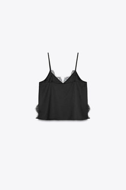 SATIN TOP WITH LACE - Zara фото 4