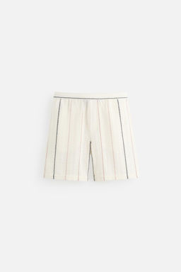 STRIPED TEXTURED BERMUDA SHORTS - Zara фото 7