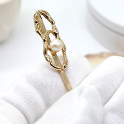 Заколка для волос с жемчугом 14*60мм