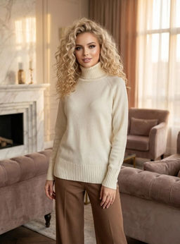 K13316 Джемпер (вязаный трикотаж) СЛИВКИ