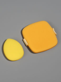 Цена за 2 шт. Спонжи для макияжа, в футляре, 2 шт., жёлтые
