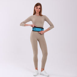 Сумка для бега, 3 отдела на молниях, светоотражающие элементы, отверстие для наушников, 50×0.1×11 см, голубая