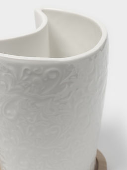 Подставка для бумажных полотенец и кухонных принадлежностей BellaTenero, 19.5×12.5×25.5 см, фарфор, бамбук, белая